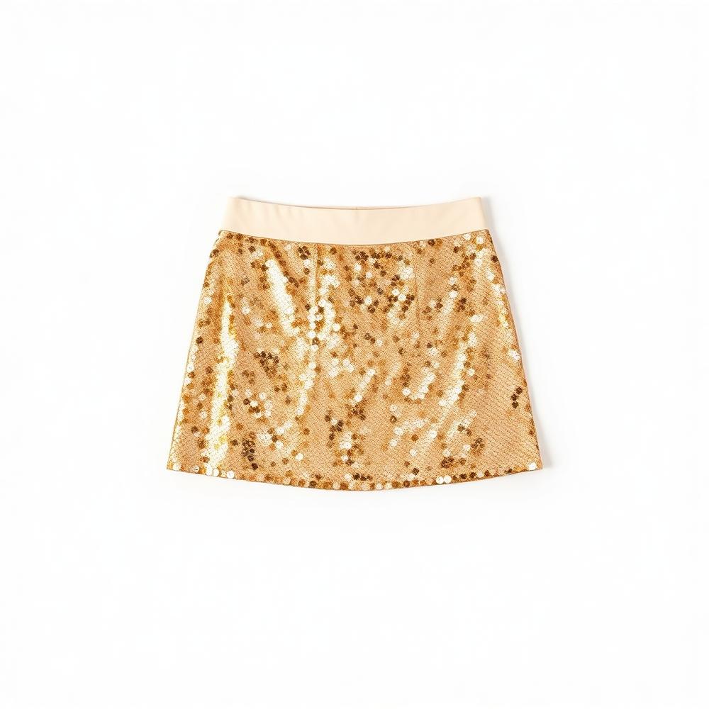 Gold pleated mini skirt