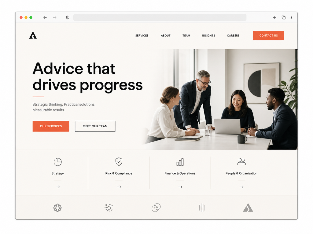 Professional services website preview