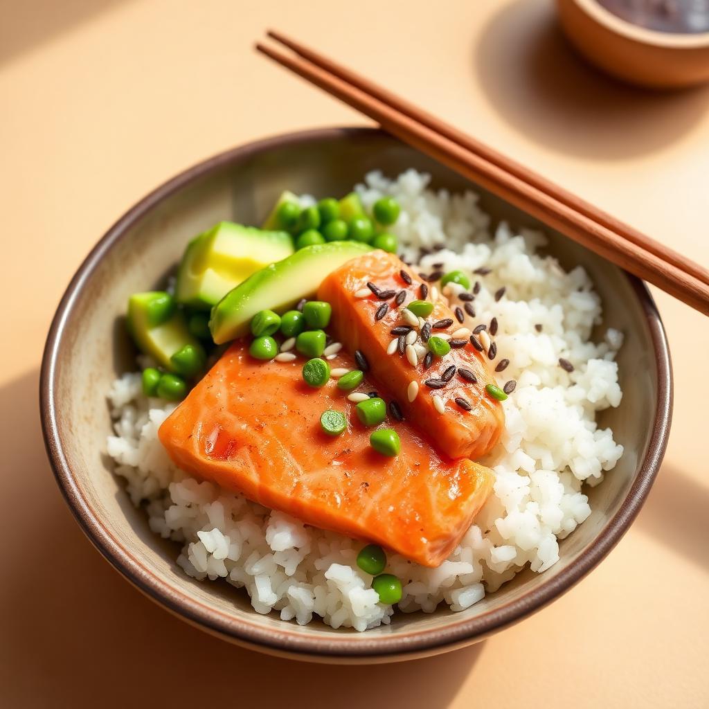 Salmon rice bowl