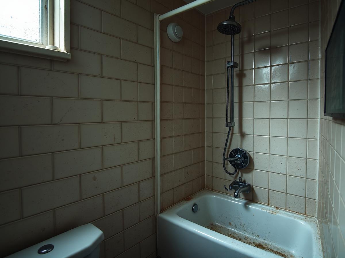Family bathroom before cleaning