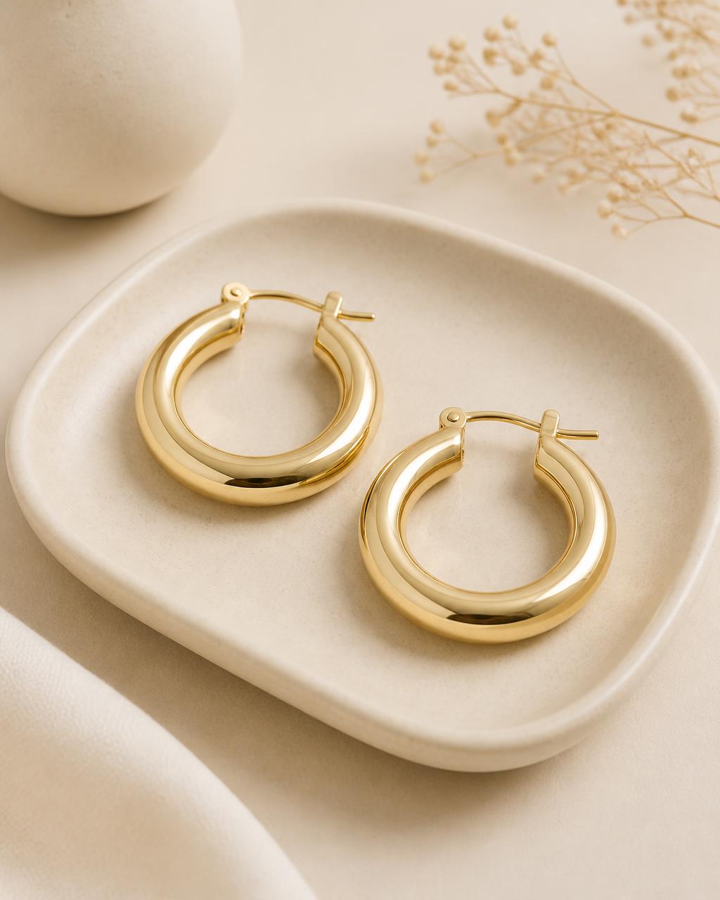 Gold hoop earrings