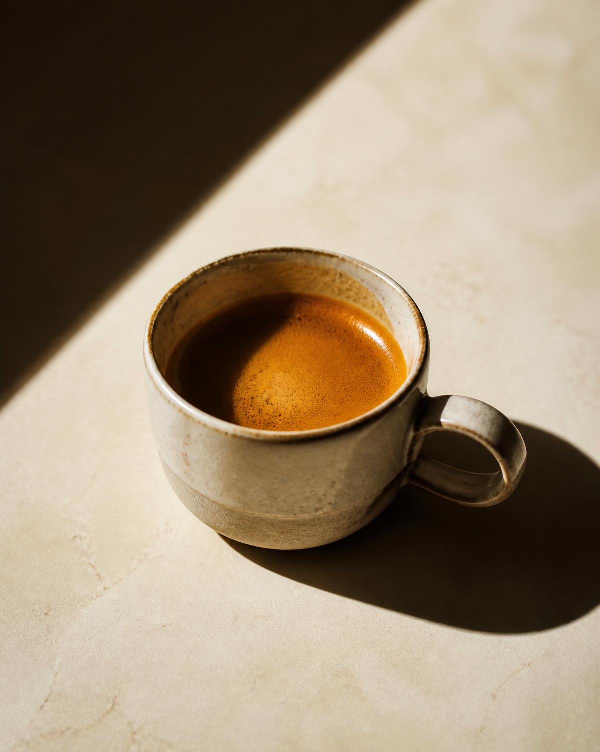 Flat white in a ceramic cup
