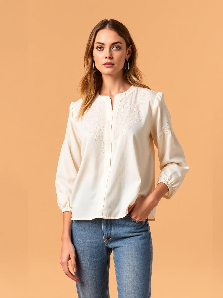 Sundial Embroidered Top