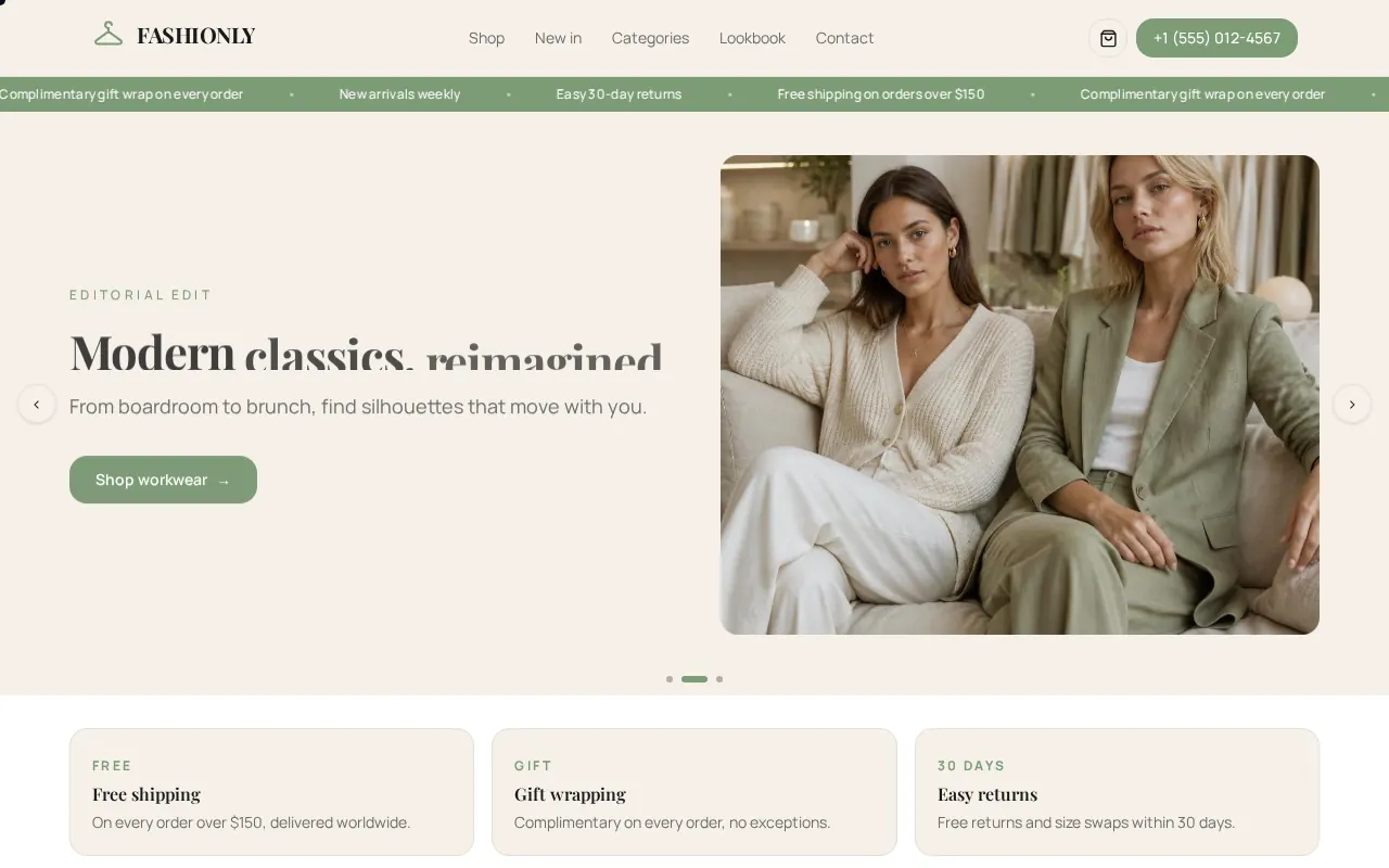 FASHIONLY website preview