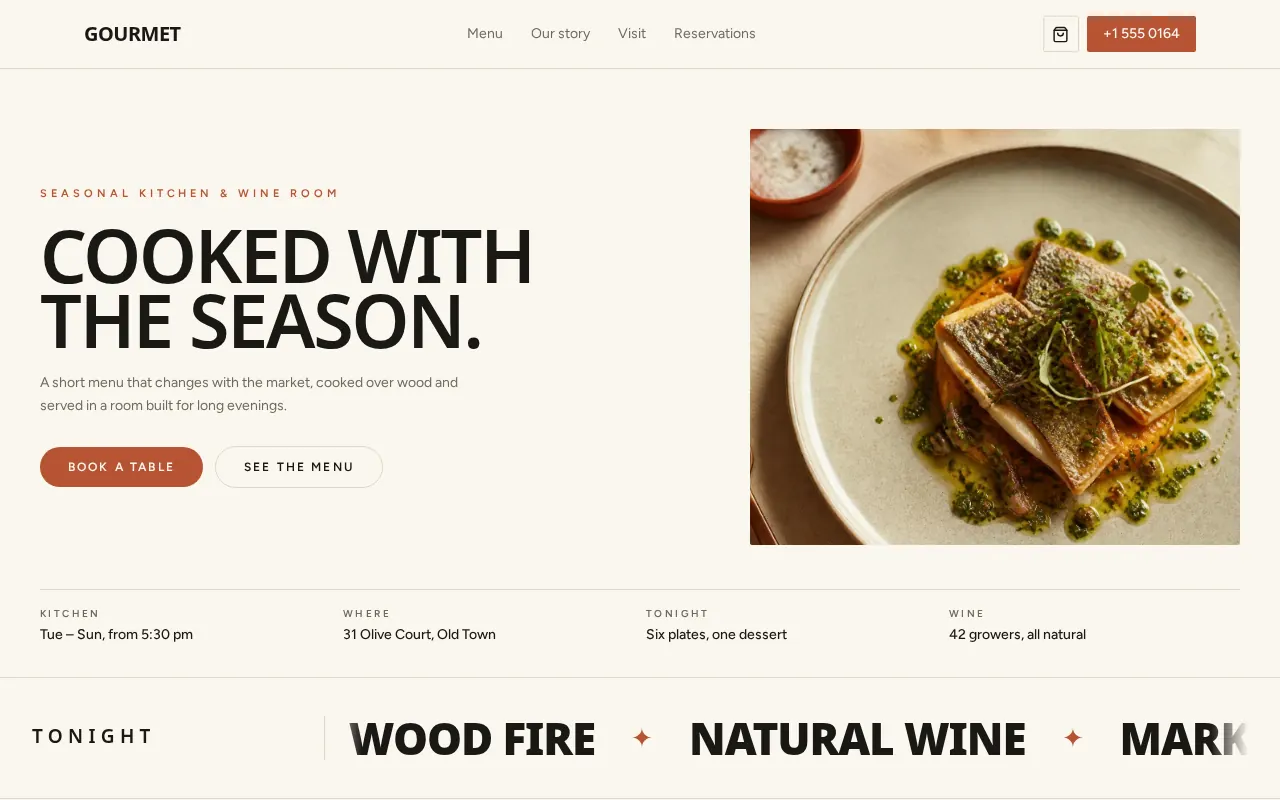 GOURMET website preview