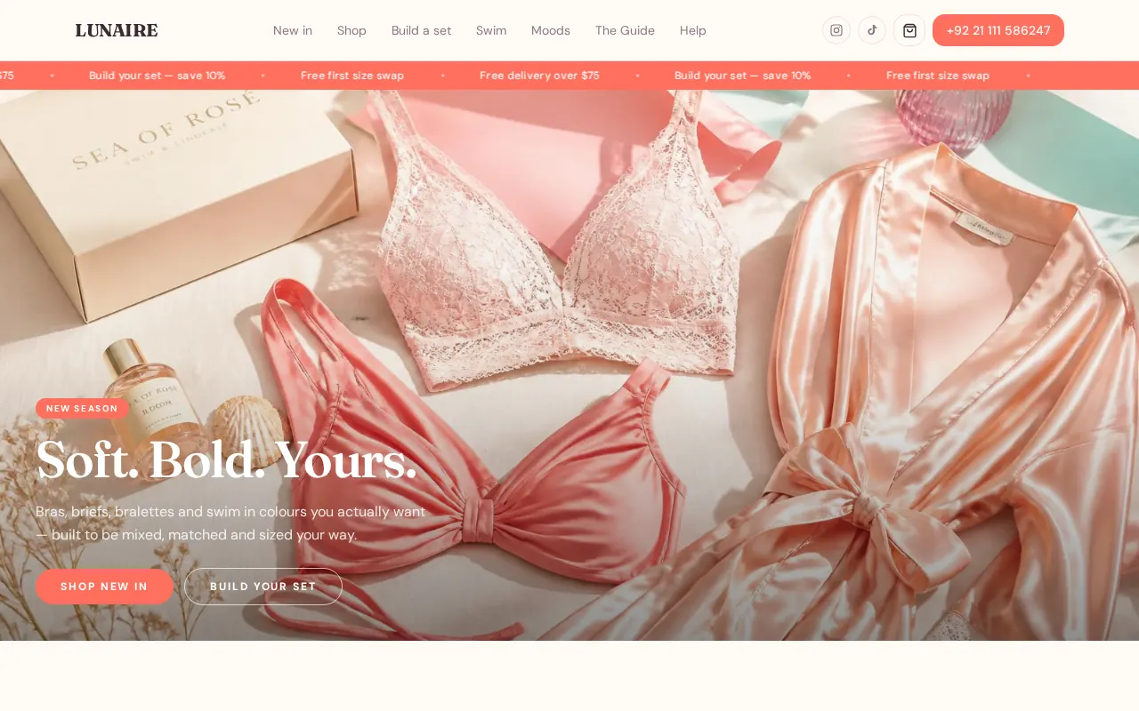 LUNAIRE website preview