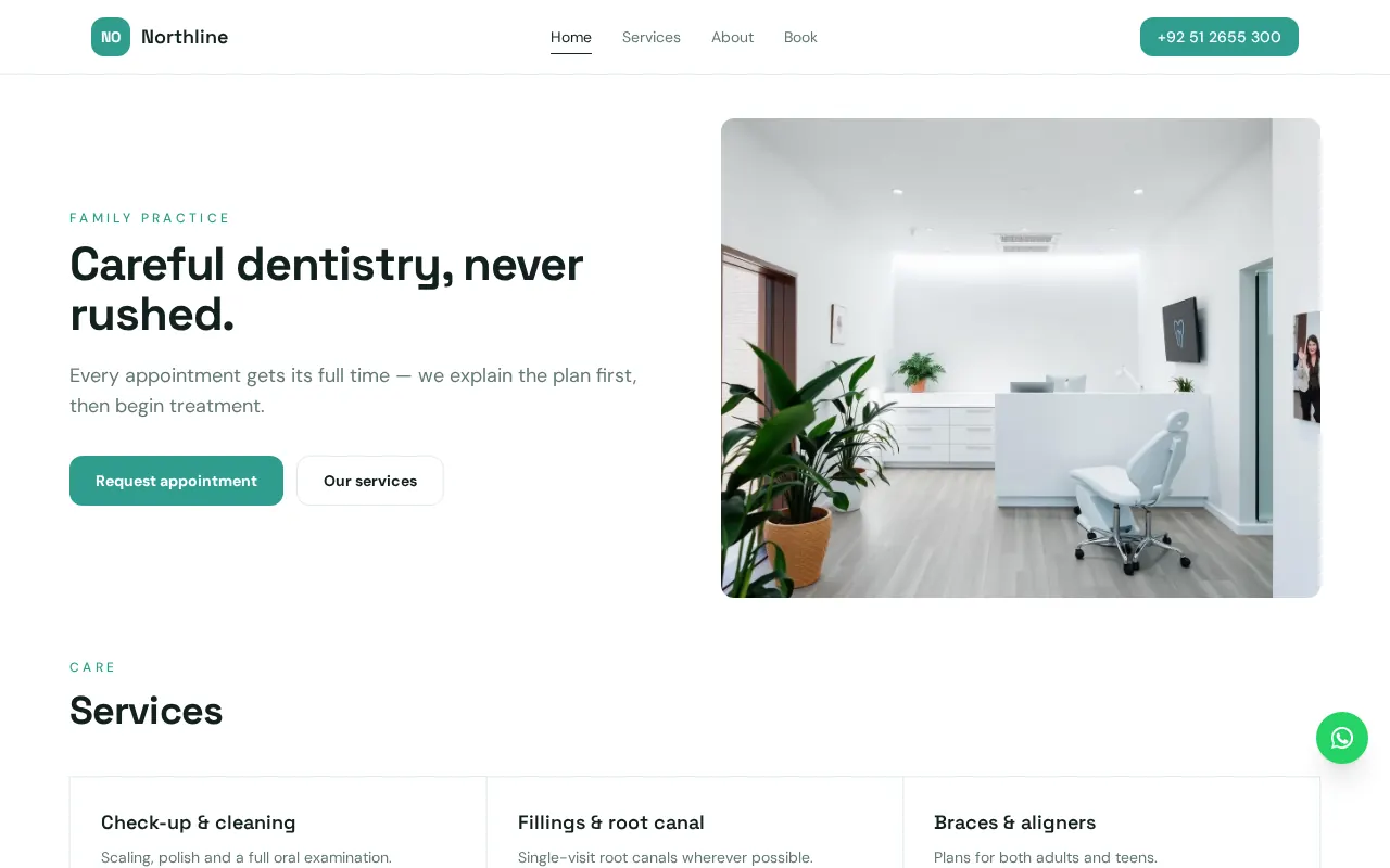 Northline Clinic website preview