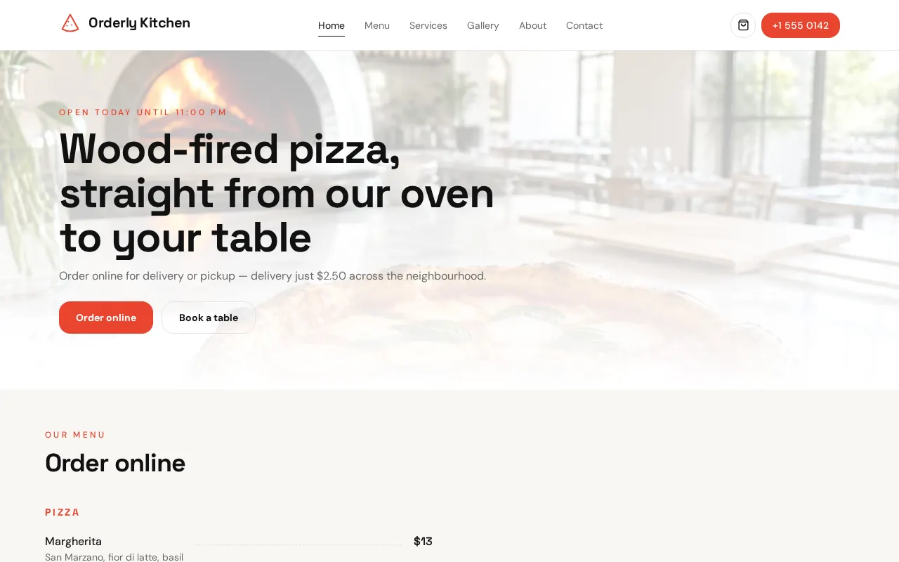 Orderly Kitchen website preview