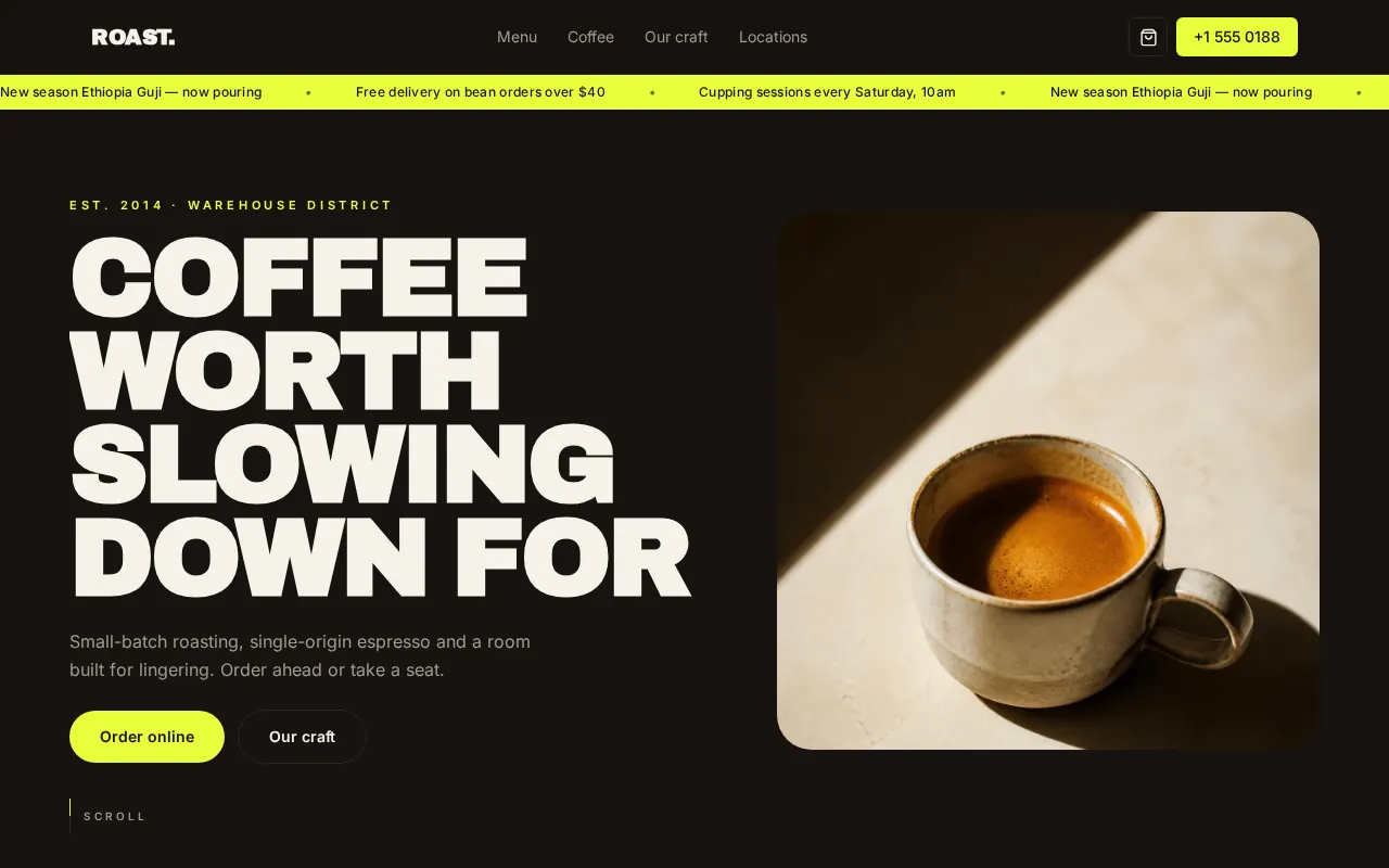 ROAST. website preview