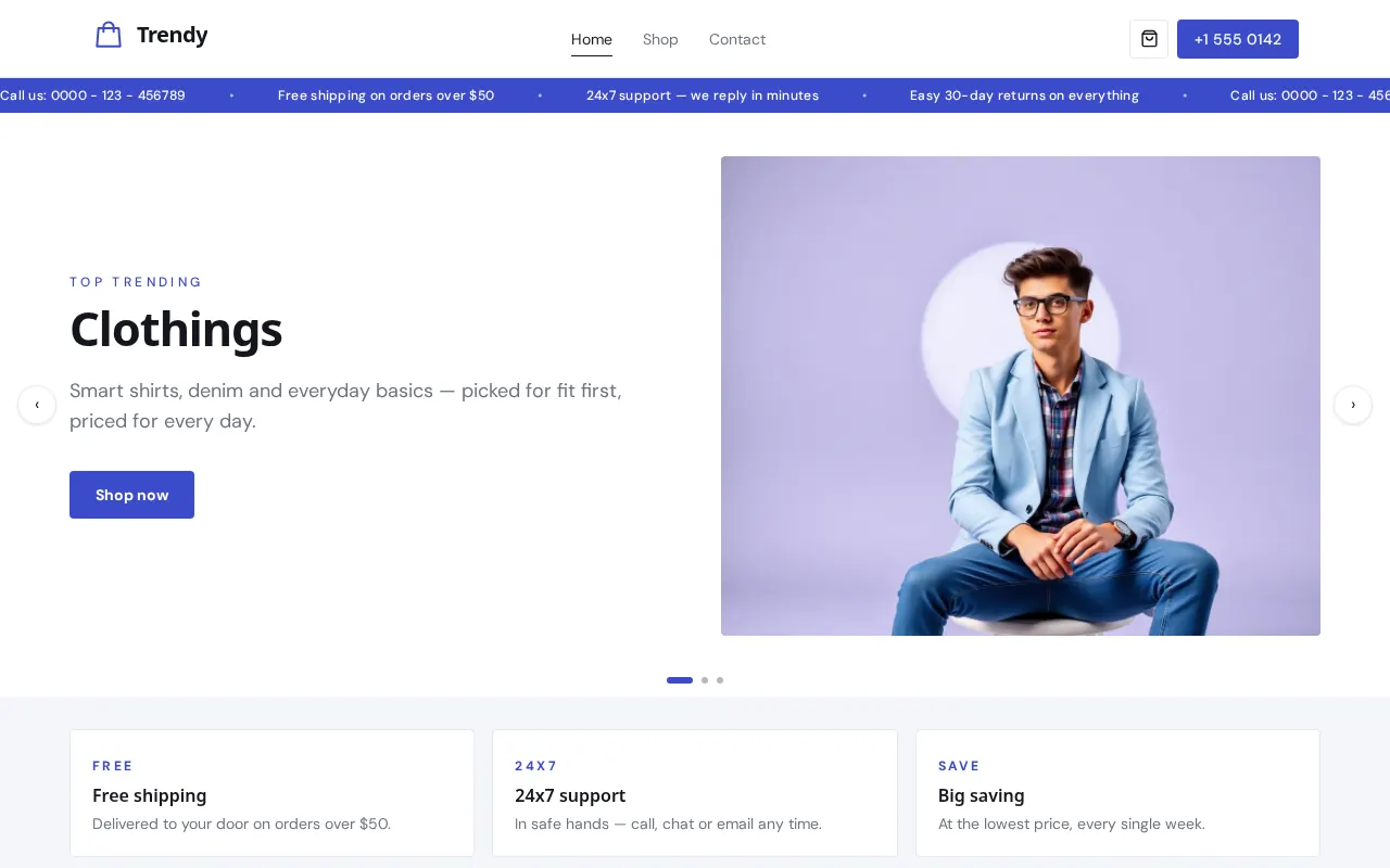 Trendy website preview