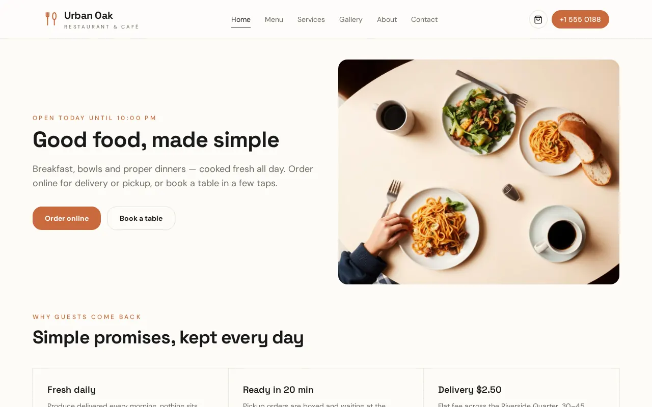 Urban Oak website preview
