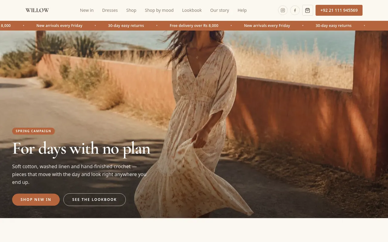 WILLOW website preview